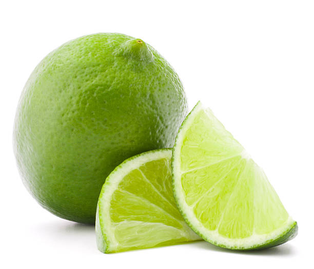istock Citrus lime fruit isolated on white background cutout 598930748