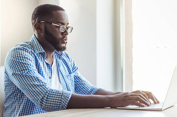 istock Afro American businessman at home 598931930