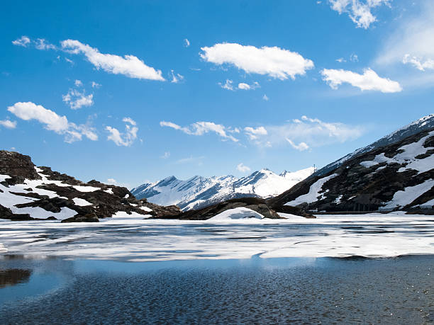 San Bernardino pass, Switzerland : Lake San Bernardino during thawing of the water.