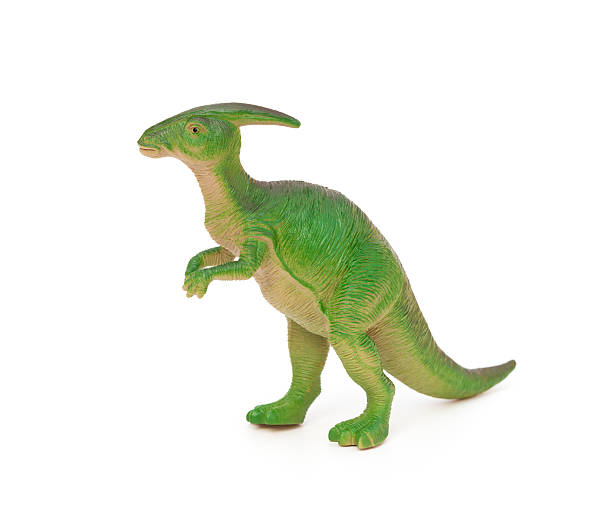 istock side view green Parasaurolophus toy on a white background 598950480