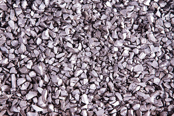istock Background texture of small silver stones 598952944