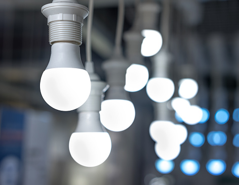 Algunas Lámparas led de luz azul de fondo de Ciencia y tecnología photo