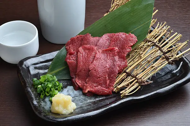 Raw horse meat ,Japanese food