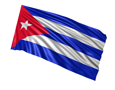 A stock photo/3D rendered illustration of the Cuba flag isolated on a white background. Perfect for designs or articles about Cuba