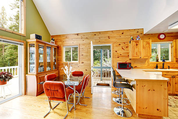 istock House interior with vaulted ceiling and open floor plan 598960686