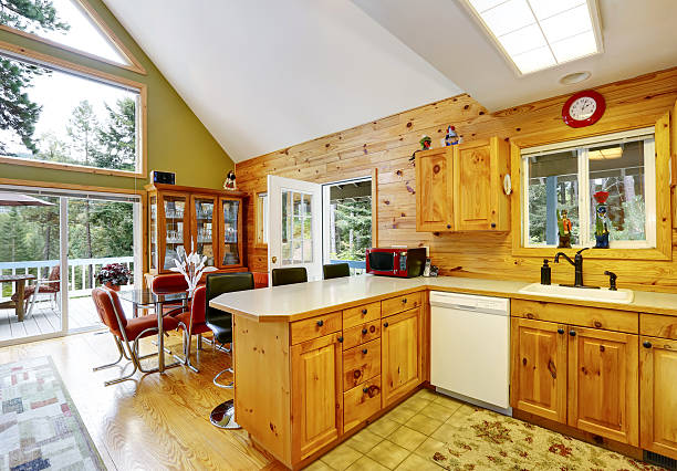 istock House interior with vaulted ceiling and open floor plan 598960772