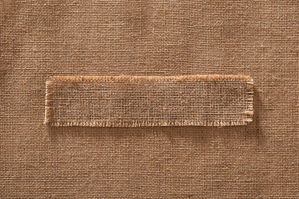istock Burlap Fabric Frame Piece Label, Sack Cloth Linen Hessian Background 598961854