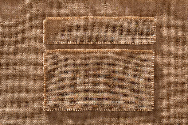 istock Burlap Fabric Frames Pieces Labels, Hessian Cloth Patches Texture 598962130