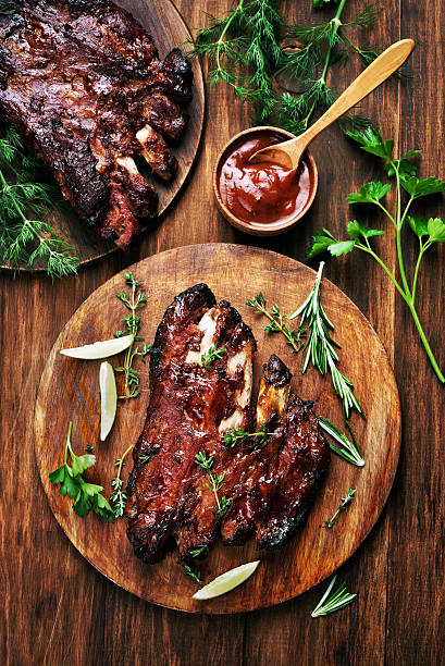 istock Grilled barbecue pork ribs 599101148