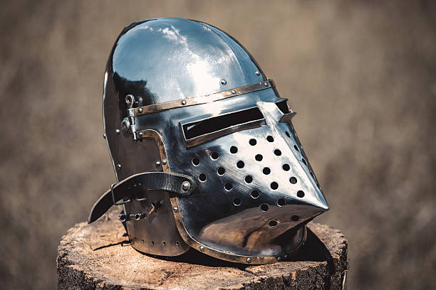 Knight's Helmet and glove on the shelf