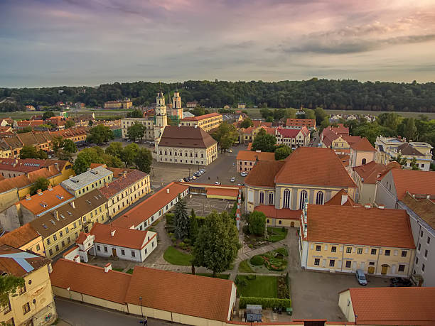 istock Kaunas, Lithuania: aerial top view of Old Town 599103596