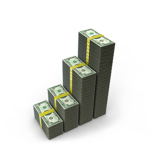 istock Stack of dollars. Conceptual illustration. Isolated on white background. 599106098