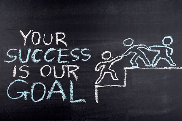 Your Success is our Goal hand drawing on blackboard Your success is our goal hand drawing on blackboard,business concept help single word stock pictures, royalty-free photos & images