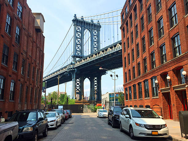 New York City Manhattan Bridge Empire State Building