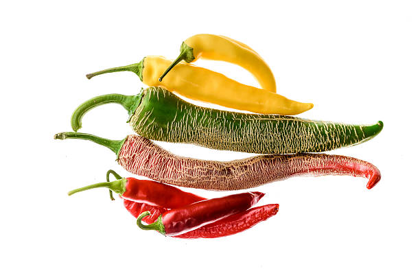 istock Different variety of hot peppers or chilies, isolated on white. 599111514