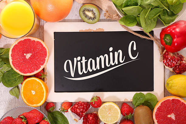 lebensmittel mit vitamin c - vitamin c fotos stock-fotos und bilder
