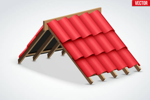 istock Icon of Roof with Red Ceramic Cover 599113358