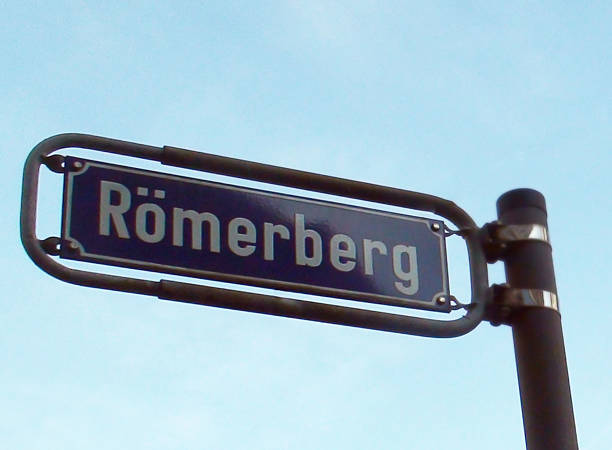 istock Romerberg Square Sign Board In Frankfurt Main Germany Europe 599114670