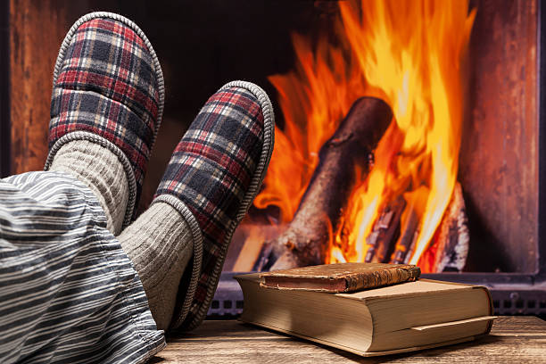 istock fireplace relax winter fall autumn  rustic dark wooden floor 599128388