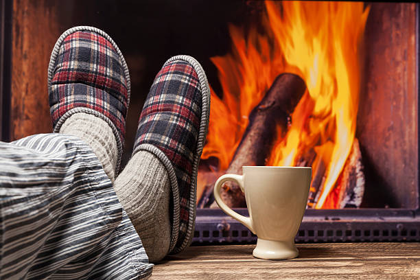 istock fireplace relax winter fall autumn  rustic dark wooden floor 599128544