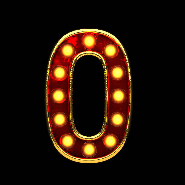 istock 0 isolated golden letter with lights on black. 3d illustration 599129738