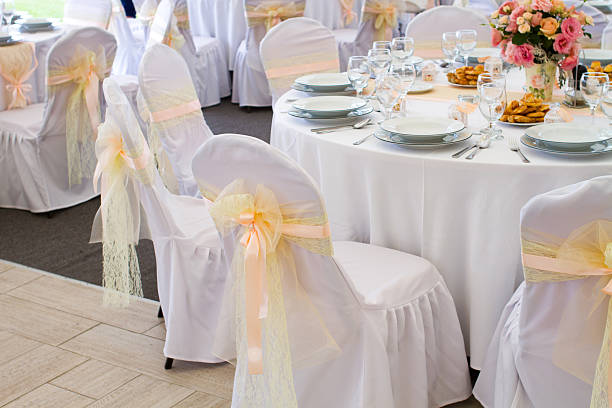 istock wedding chair with ribbon 599132550
