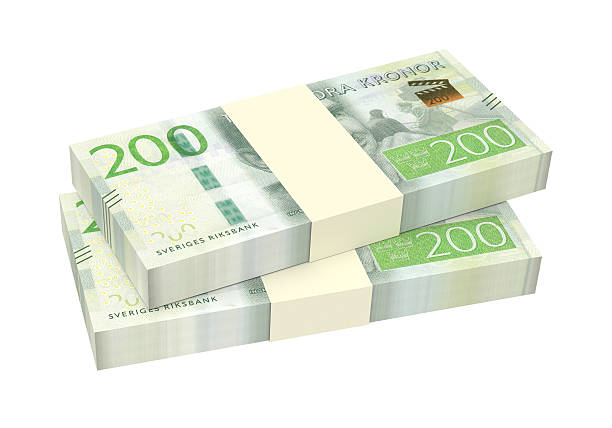istock Swedish kronor isolated on white background. 599134660