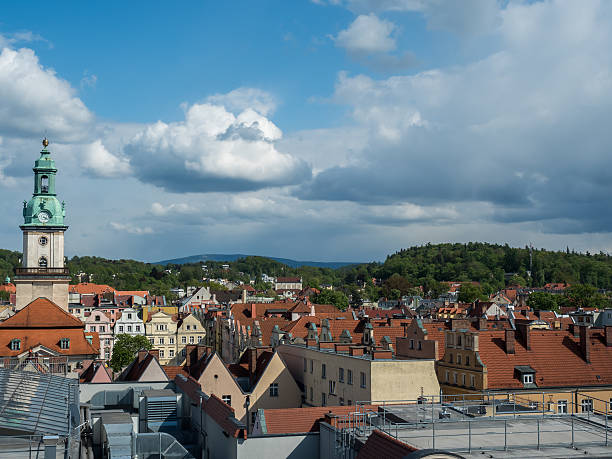 istock View on an old town - churches and apartment buildings 599135486
