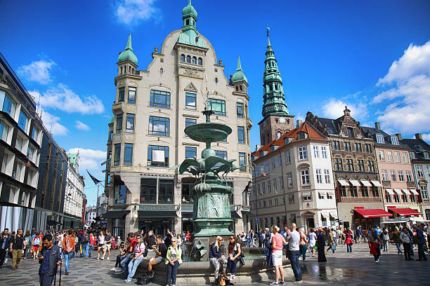 Stork Fountain in CopenhagenThe Stork Fountain is located on Amagertorv in central Copenhagen, Denmark. It was a present to Crown Prince Frederik (later Frederik VIII) and Crown Princess Louise in connection with their silver wedding anniversary in 1894. It depicts three storks about to set off.