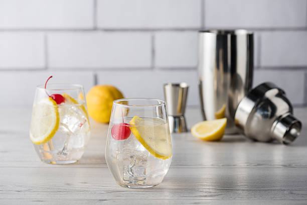 Fresh home made Tom Collins cocktails