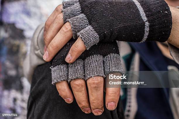 Homeless Man Hands Stock Photo - Download Image Now - Homelessness, Assistance, Homeless Person