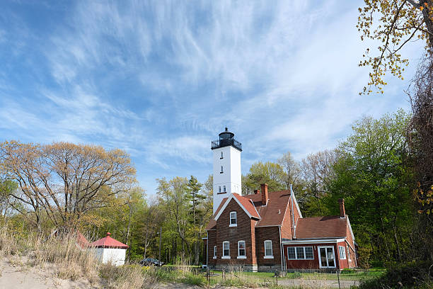 istock Presque Isle lighthouse, built in 1872 599142912