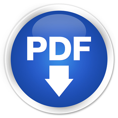 PDF download icon blue glossy round button
