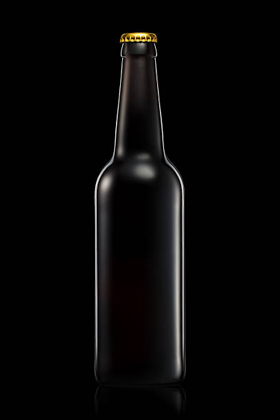 istock Bottle of beer or cider isolated on black background 599241578