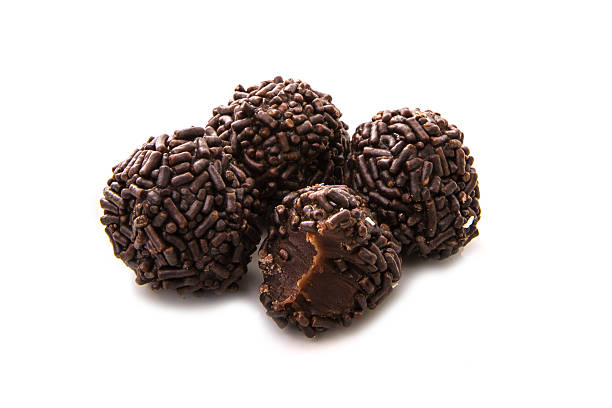 Brazilian Brigadeiro sweet on white