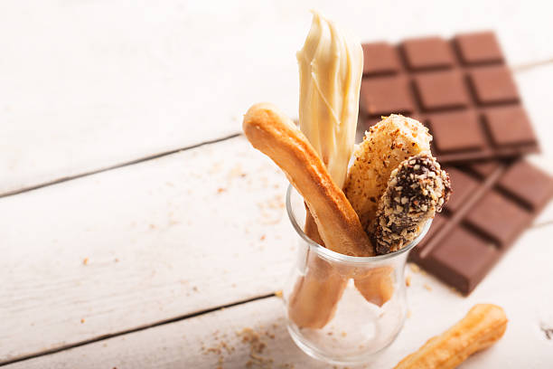istock Sweet Tasty Eclair with white cream 599248930