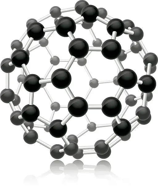 Vector illustration of Fullerene molecule, buckyball C60