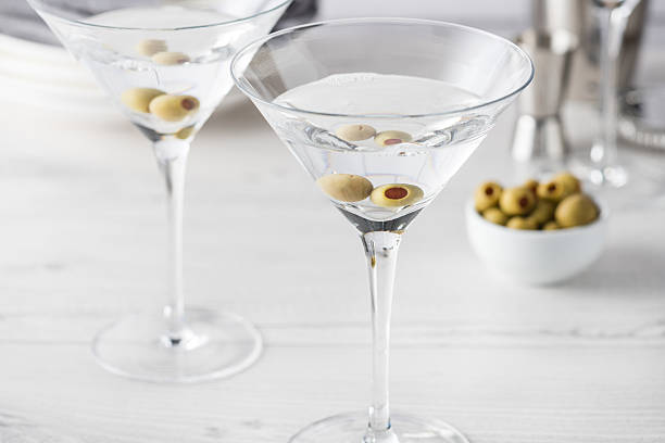 istock Fresh home made vodka martini cocktails 599255742