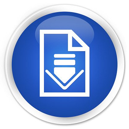 Download document icon blue glossy round button