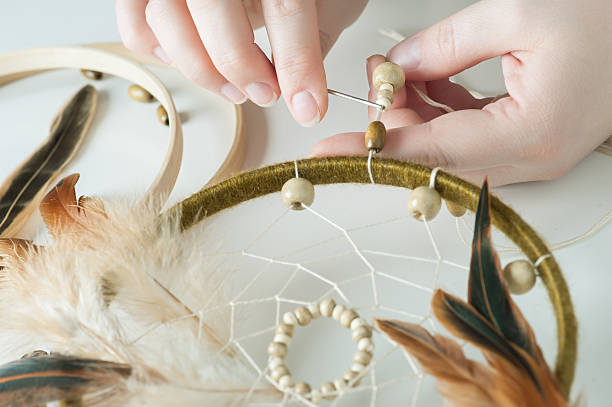 istock Handmade dream catcher with feathers 599260640