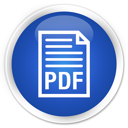 PDF document icon blue glossy round button