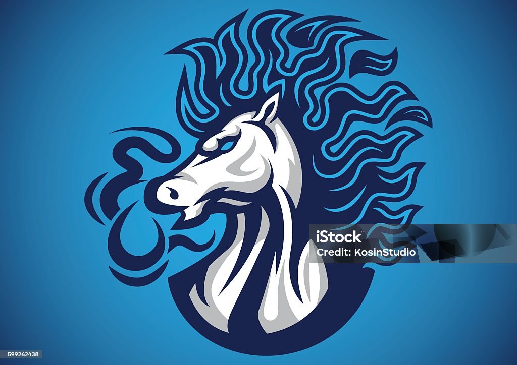 Simbol Kuda Api Vektor Logo Biru Api Kuda Ilustrasi Stok - Unduh Gambar Sekarang - Api ...