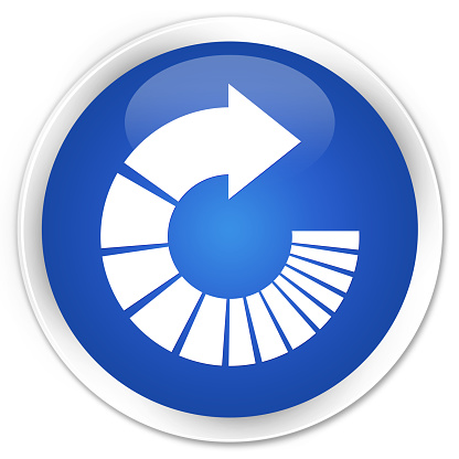 Rotate arrow icon blue glossy round button