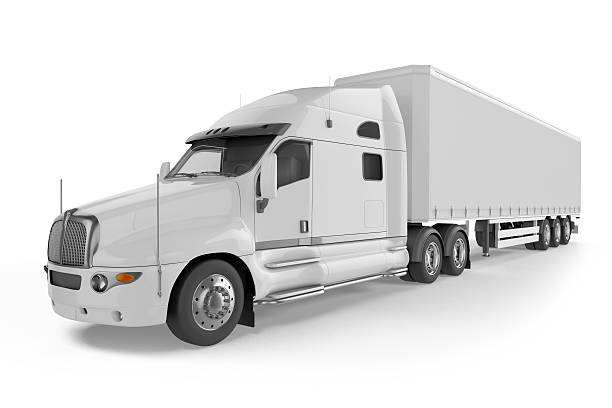 istock Big Truck Trailer - on white background 599263440