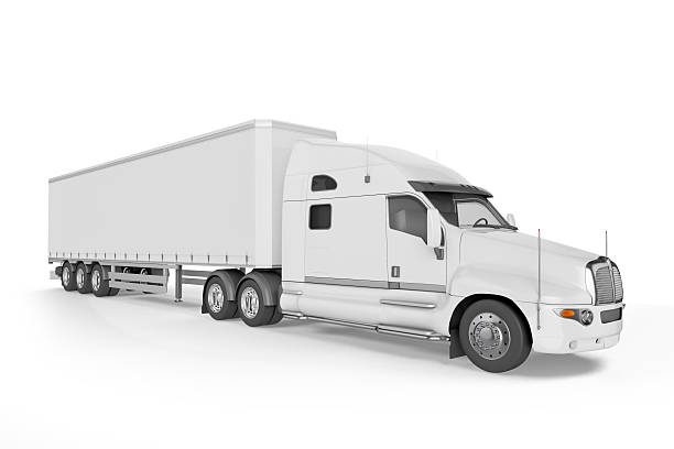 istock Big Truck Trailer - on white background 599263834