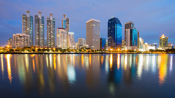 istock Bangkok City reflection lights with twilight sky 599265688