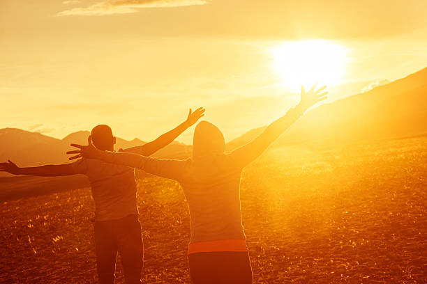 istock Happy couple having fun on sunset 599266320