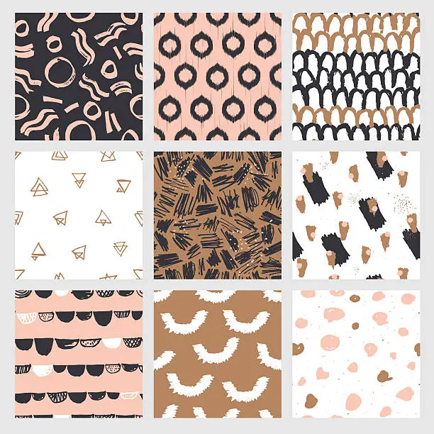Vector illustration of Fashionable seamless pattern design collection