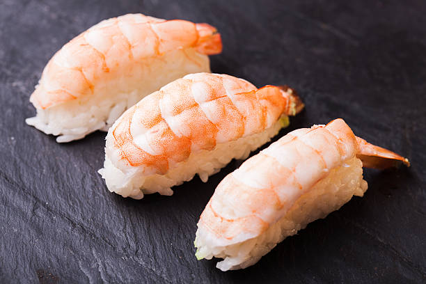 Ebi Sushi With Shrimp Stock Photo - Download Image Now - Appetizer