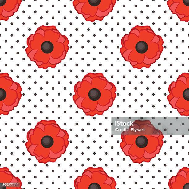 Poppy Pattern Geometric Poppy Pattern Stock Illustration - Download Image Now - Backgrounds ...